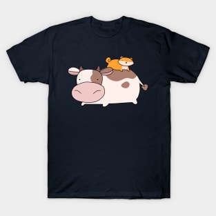 Cow and Little Shiba T-Shirt